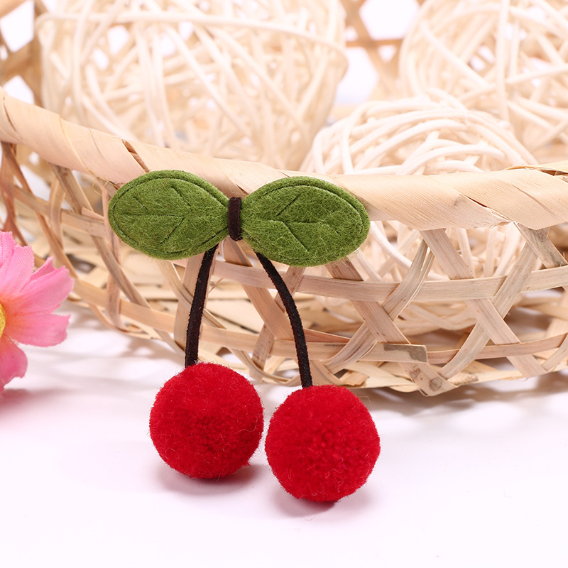 Cherry Pom Pom Earrings 