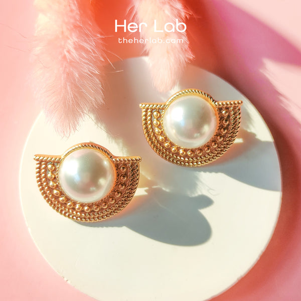 Buy Helmi CZ Pearl Stud Earrings | Tarinika - Tarinika India