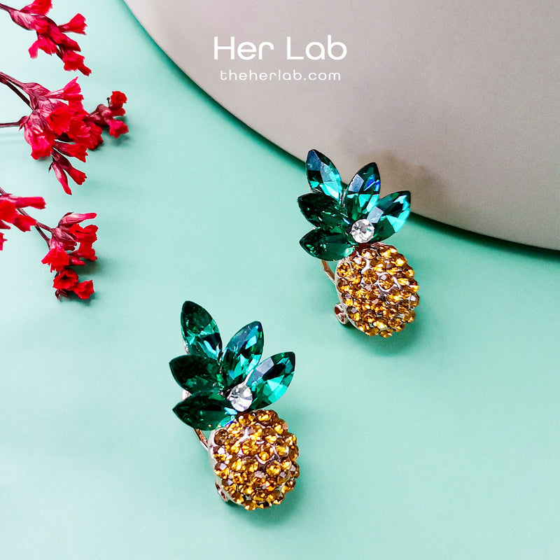 Crystal hot sale pineapple earrings