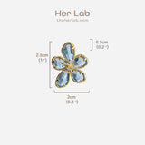 Metal Crystal Flower Stud Earrings