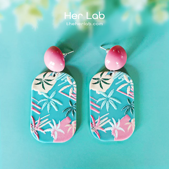 🎁 Buy Anaglyph Translucent Art Earrings from Her Lab - Handmade